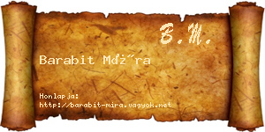 Barabit Míra névjegykártya